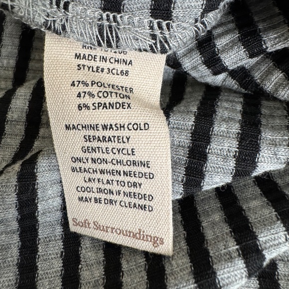 NWT Soft Surroundings Ryley Maxi Dress Luxe Black Slanted Stripe Stretch Size LP - Picture 10 of 12